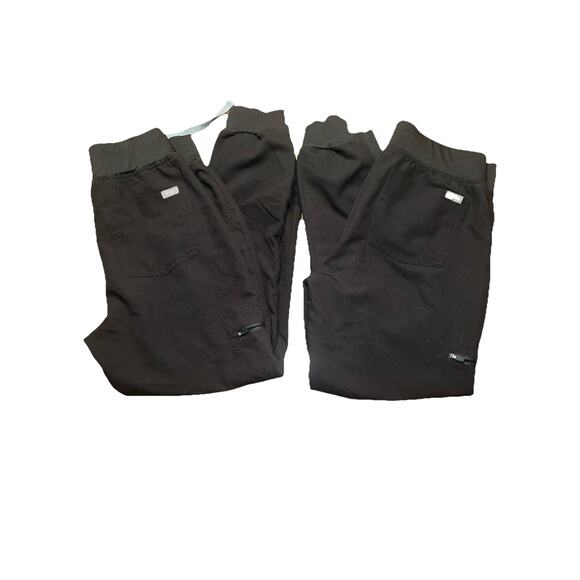 Two Figs Jogger Scrub Pants Women’s S Petite Black Technical Collection Note - Picture 1 of 6